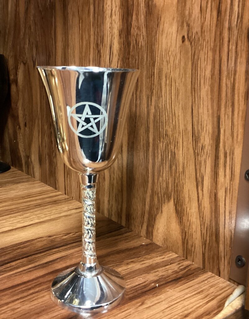 Med Pentagram Silver Chalice Goblet