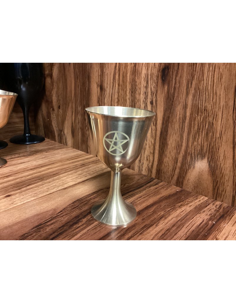 Chalice - Small - Pentagram - Gold Goblet