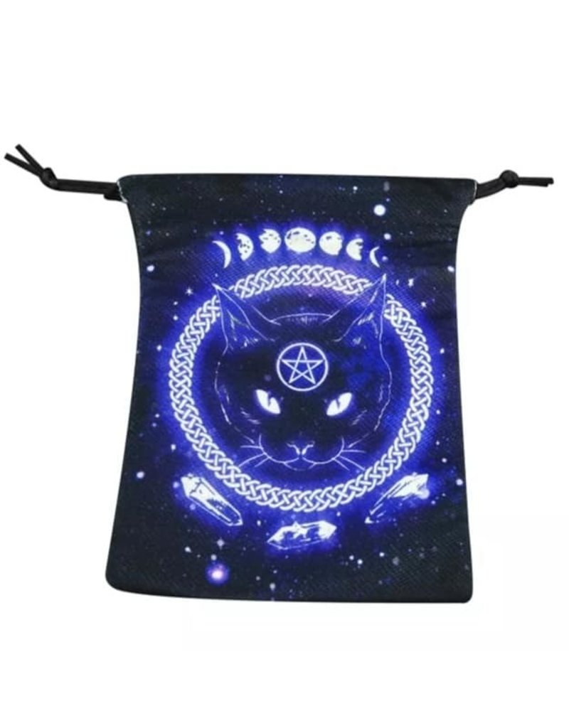 Purple Cat Pentagram - Tarot Card Bag