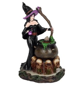 Witch with Cauldron Backflow Incense Burner (NB)
