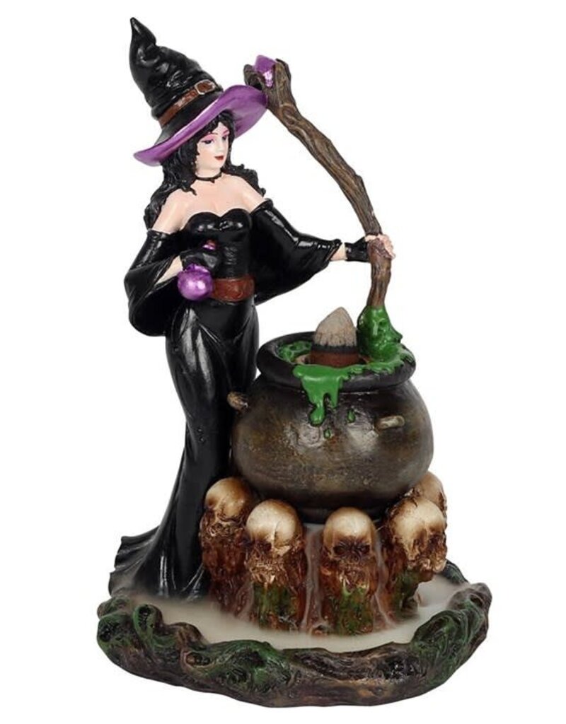 Witch with Cauldron Backflow Incense Burner (NB)