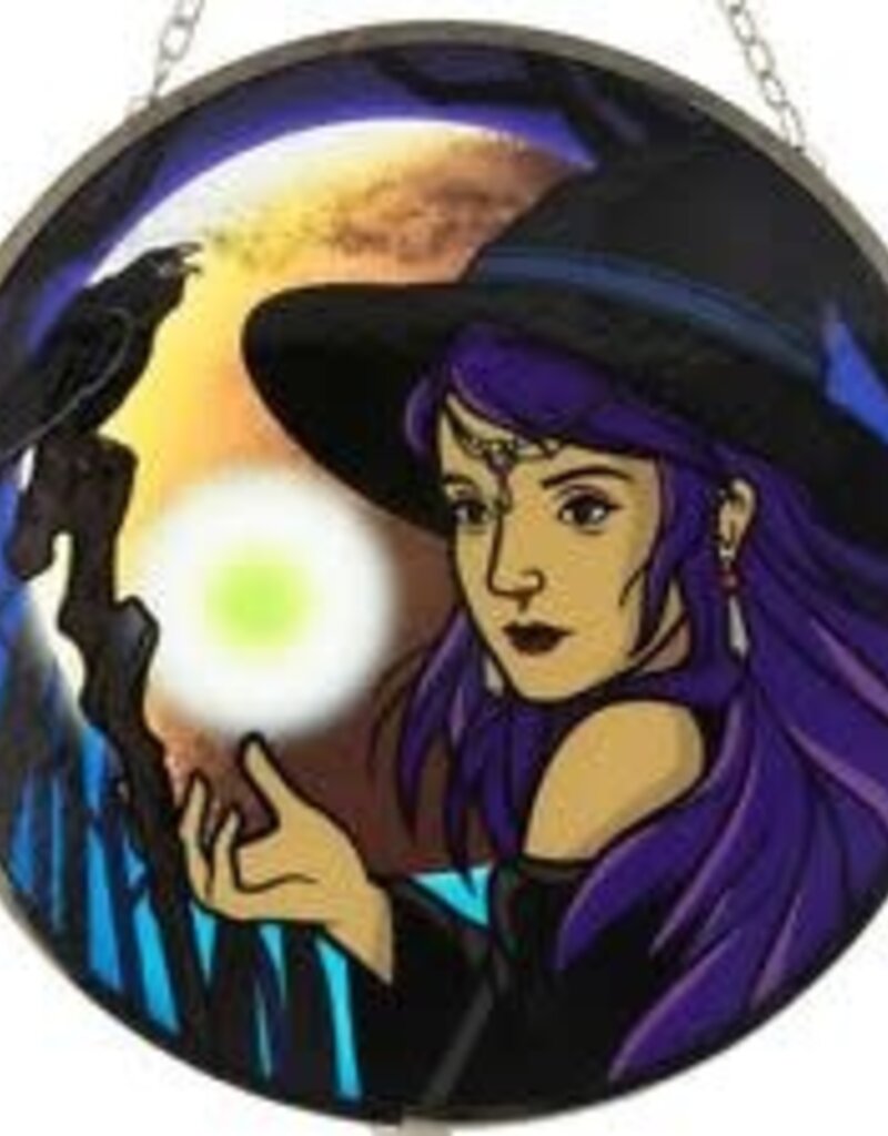 Glass Suncatcher Witch 6 inch