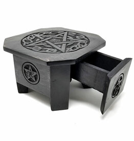 Pentagram Wood Altar Table  Drawer 7.5"x5"