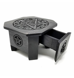 ^ Pentagram Wood Altar Table  Drawer 7.5"x5"