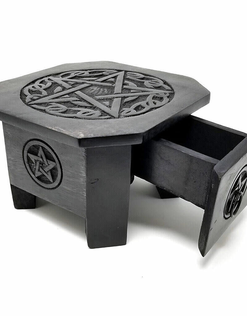 Pentagram Wood Altar Table  Drawer 7.5"x5"