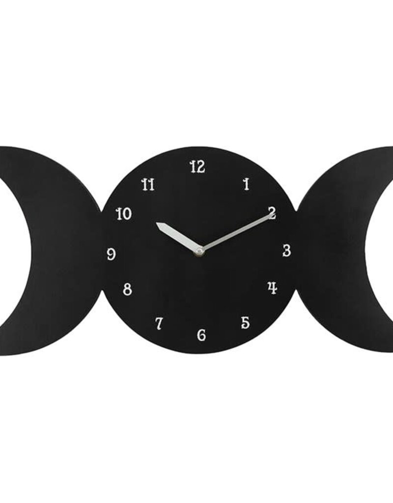 Black Triple Moon Clock