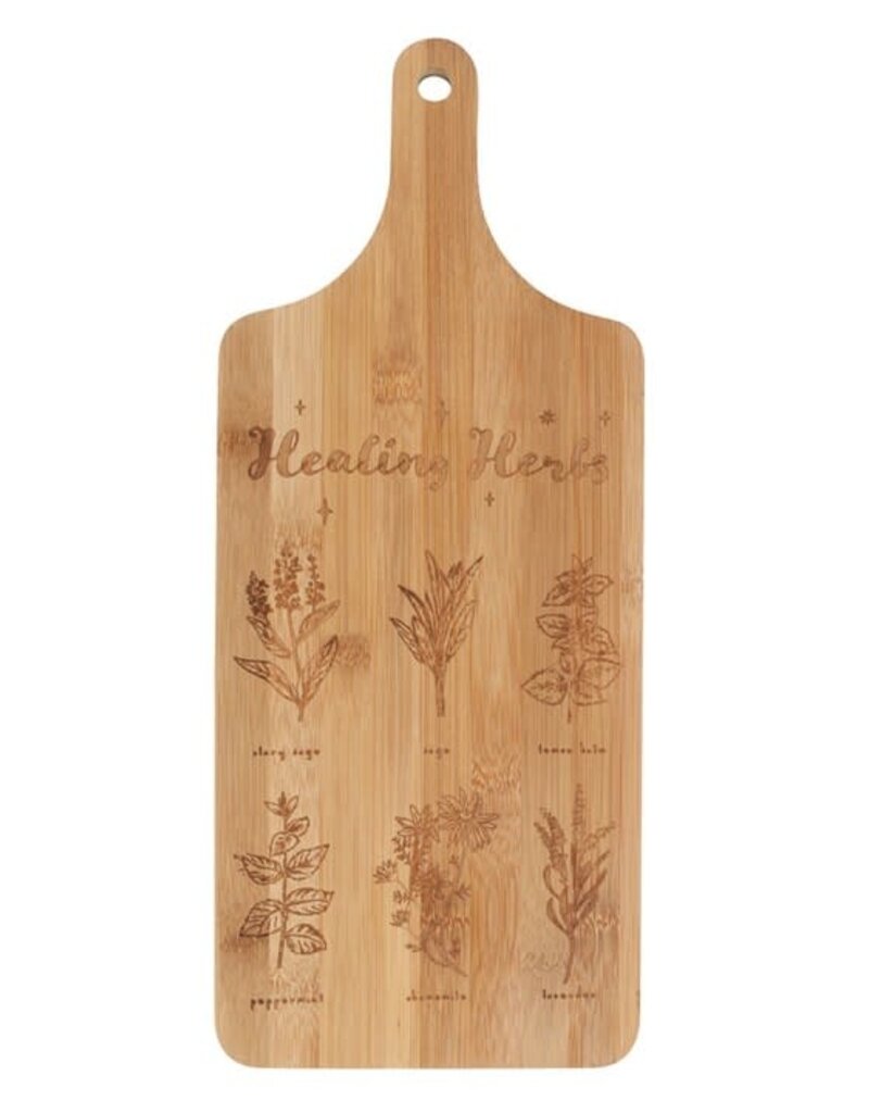 Healing Herbs Wooden Chopping Board - Bamboo