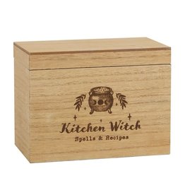 Kitchen Witch Wooden Recipe Box