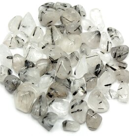 Tourmalinated Quartz - Med Gemstone Tumbled