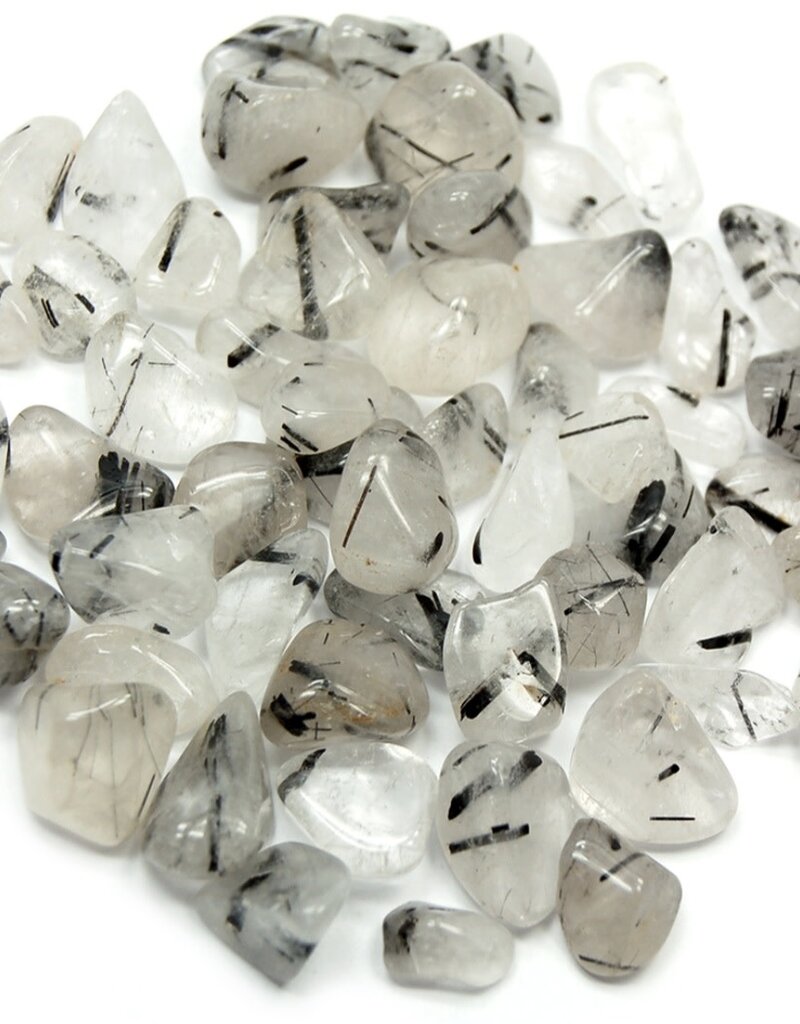 Tourmalinated Quartz - Med Gemstone Tumbled