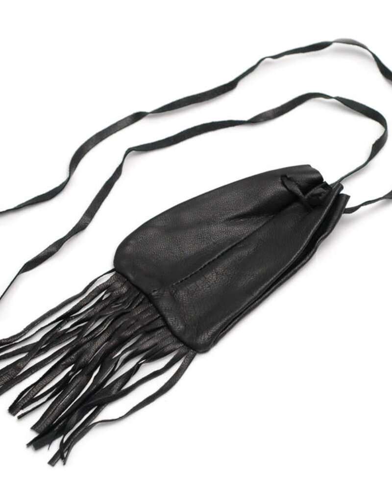 Medicine Bags - Black Leather