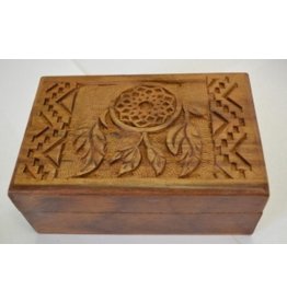 Dream Catcher Wooden Carved Box 4x6