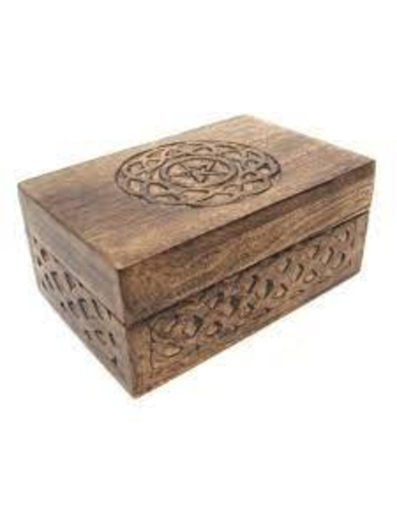 Celtic Knot Pentagram Wood Box 4x6
