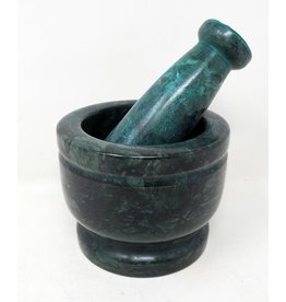 Green Marble Mortar and Pestle 2"H