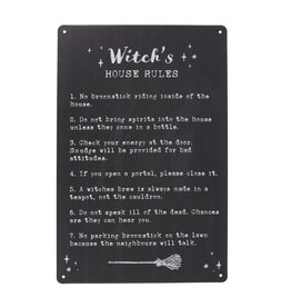 Witch's House Rules Metal Sign