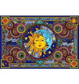 3D Sun Moon Cock Tapestry 60" x 90"