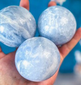 Blue Calcite Sphere - Gemstone BCT2