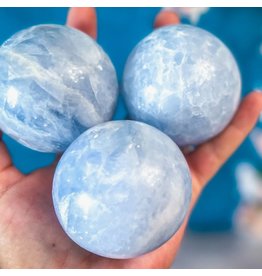 Blue Calcite Sphere - Gemstone BCT2