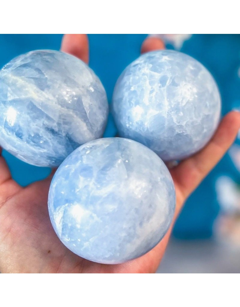 Blue Calcite Sphere - Gemstone BCT2