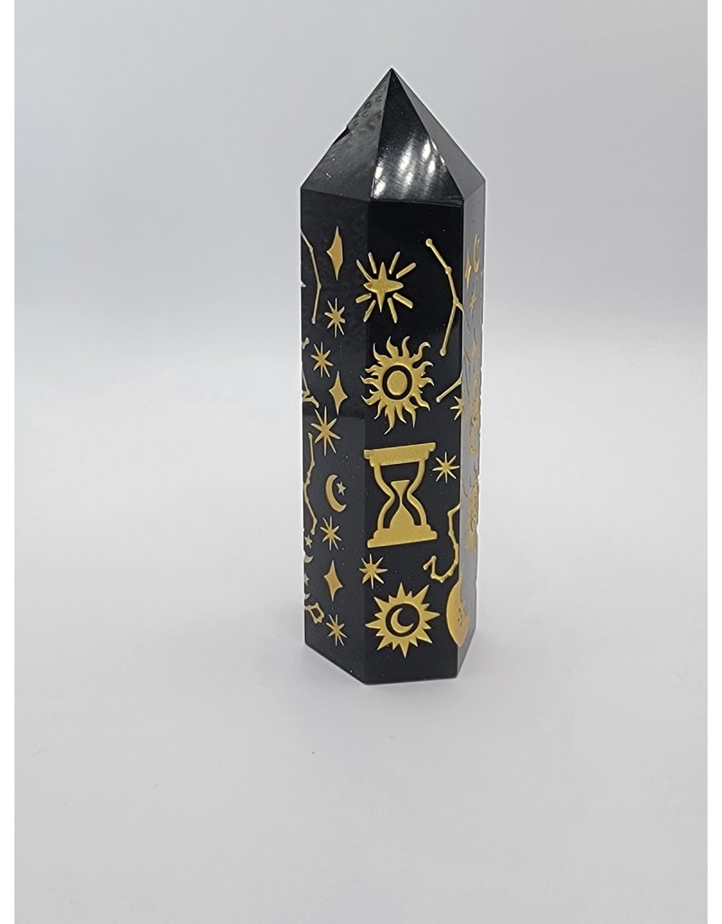 Black Obsidian Tower Symbols - Gemstone BOST