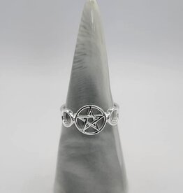 Modern Sterling Silver Pentacle Ring
