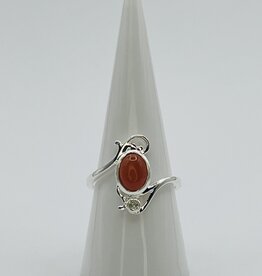 Ring Size 8 - Victorian Vision - Carnelian
