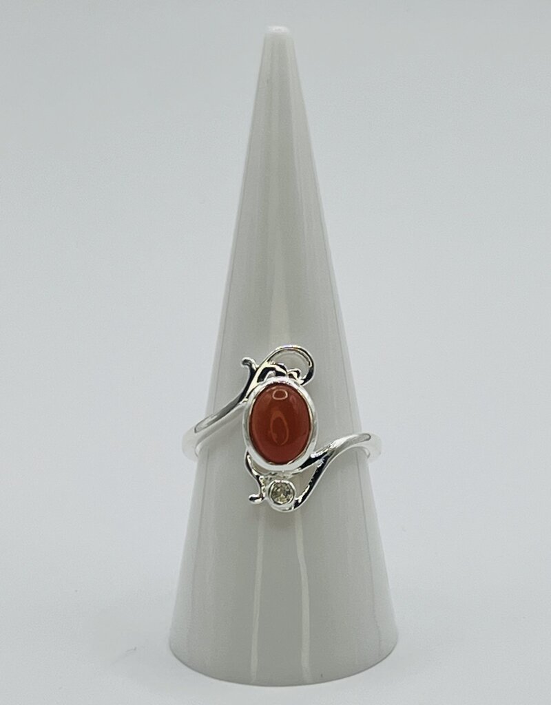 Ring Size 8 - Victorian Vision - Carnelian