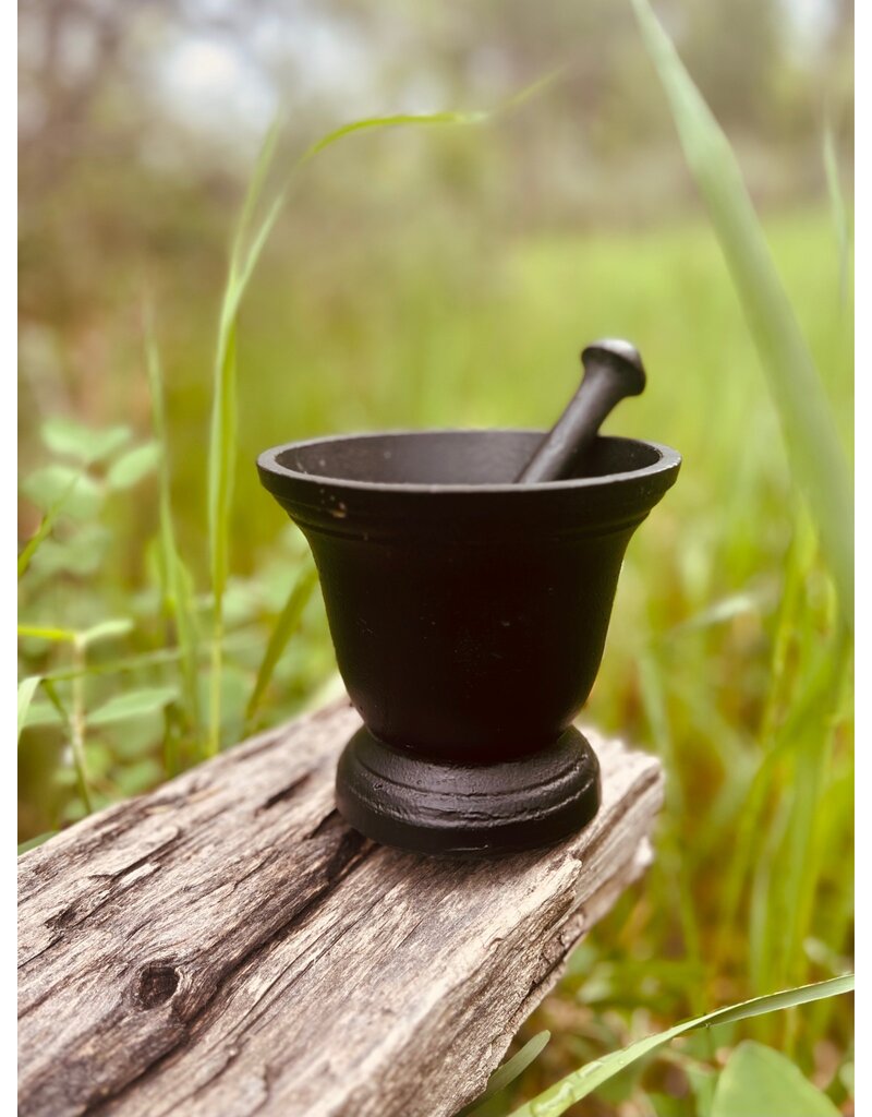 4  1/4" Cast Iron Mortar and Pestle