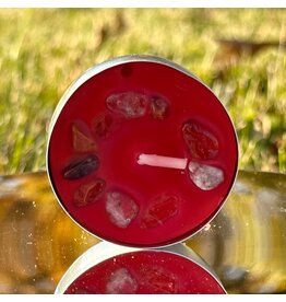 Crystal Infused Tea Light - Clear Quartz / Razz Strawberry