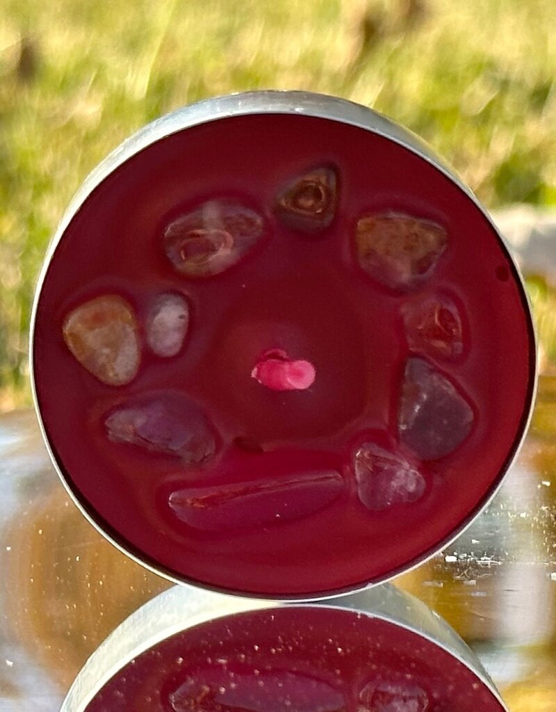 Crystal Infused Tea Light - Clear Quartz / Razz Strawberry