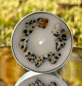 Crystal Infused Tea Light - Dalmation Jasper / Vanilla