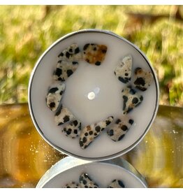 Crystal Infused Tea Light - Dalmation Jasper / Vanilla