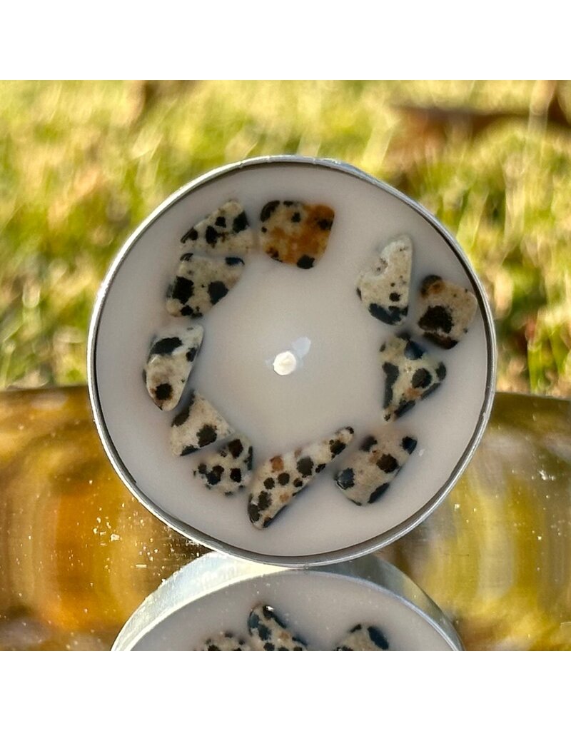 Crystal Infused Tea Light - Dalmation Jasper / Vanilla