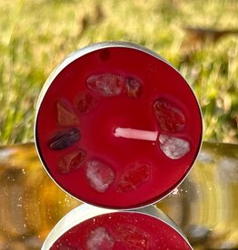 Crystal Infused Tea Light - Fire Quartz / Razz Strawberry