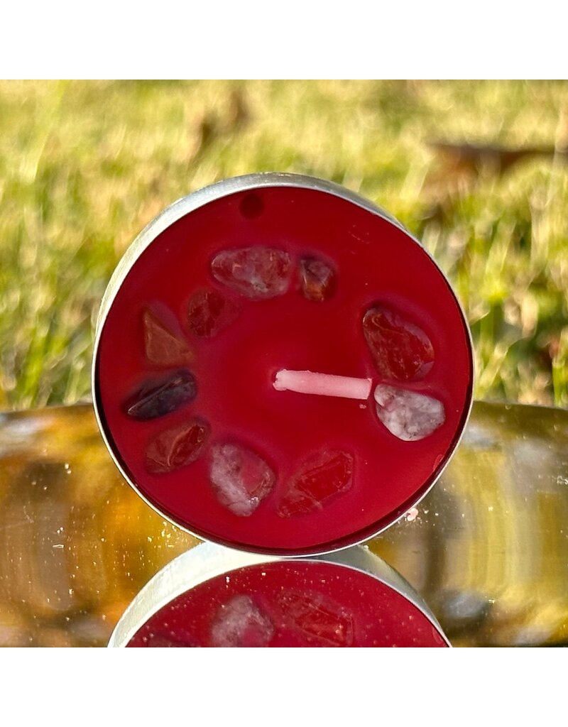 Crystal Infused Tea Light - Fire Quartz / Razz Strawberry