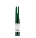 Pair of 12" Hand-Dipped Beeswax Taper Candles - Moss