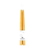 Pair of 12" Hand-Dipped Beeswax Taper Candles - Raw