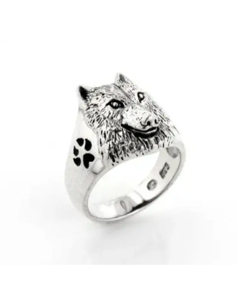 Ring Size 15 - Sterling Silver Wolf Head