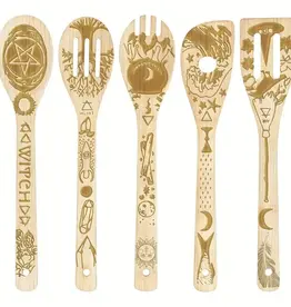 Assorted Kitchen Witch Wooden Spoons