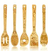 Assorted Kitchen Witch Wooden Spoons