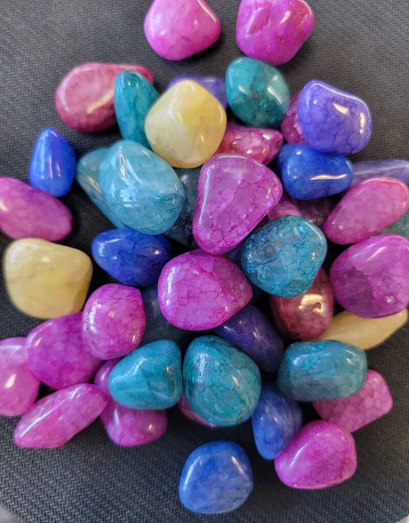 Assorted Color Crackle Quartz  - Gemstone Tumbled
