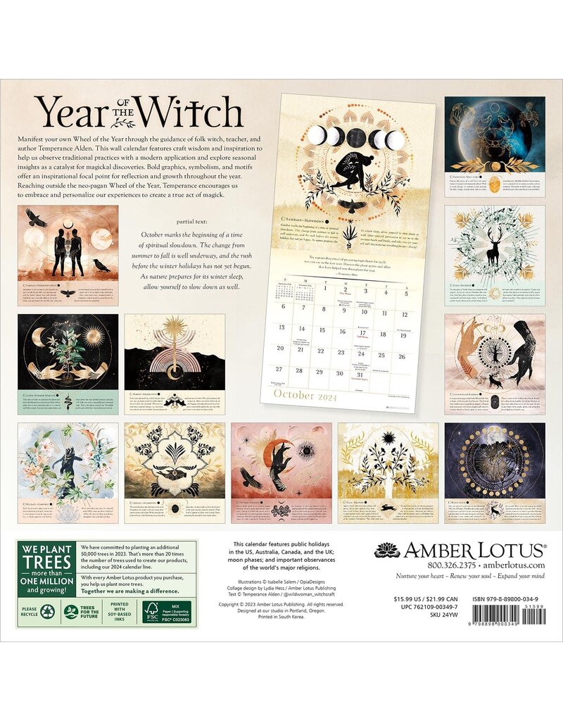 Year of the Witch 2024 Wall Calendar Seasonal Intuitive Magick