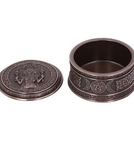 Veronese Design Triple Moon Goddess Box - 9.5 cm Bronze