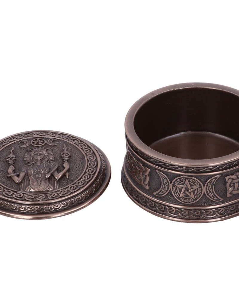 Veronese Design Triple Moon Goddess Box - 9.5 cm Bronze