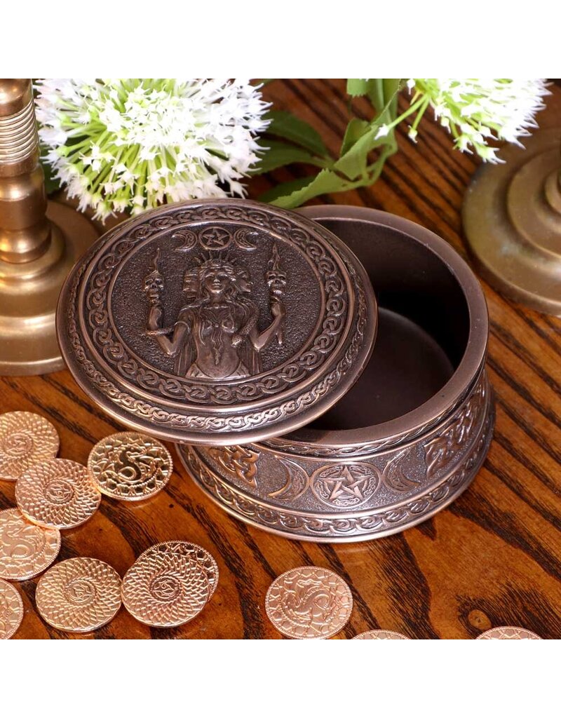 Nemesis Now Triple Moon Goddess Box - 9.5 cm Bronze  (D2)