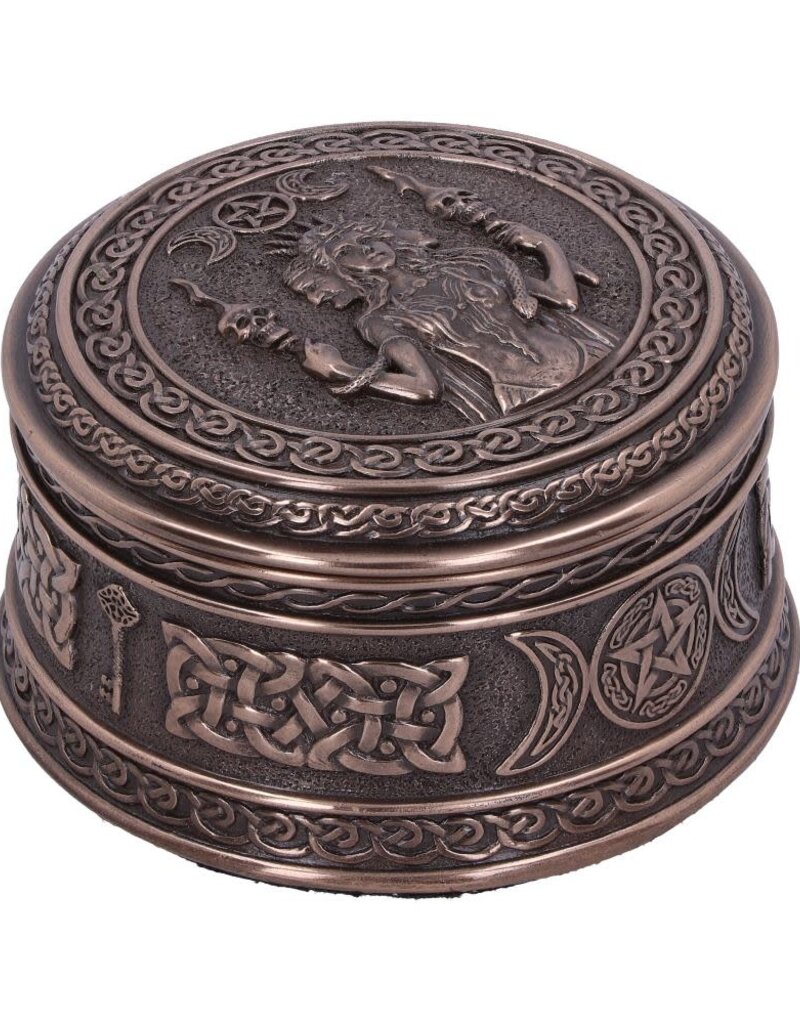 Veronese Design Triple Moon Goddess Box - 9.5 cm Bronze