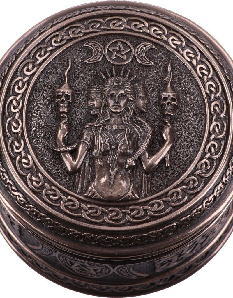 Veronese Design Triple Moon Goddess Box - 9.5 cm Bronze