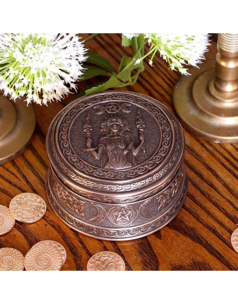 Nemesis Now Triple Moon Goddess Box - 9.5 cm Bronze