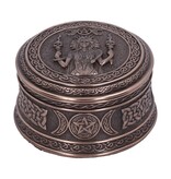 Veronese Design Triple Moon Goddess Box - 9.5 cm Bronze