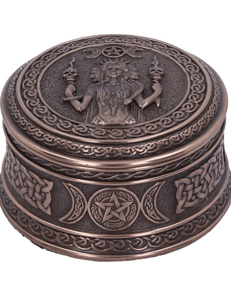 Veronese Design Triple Moon Goddess Box - 9.5 cm Bronze